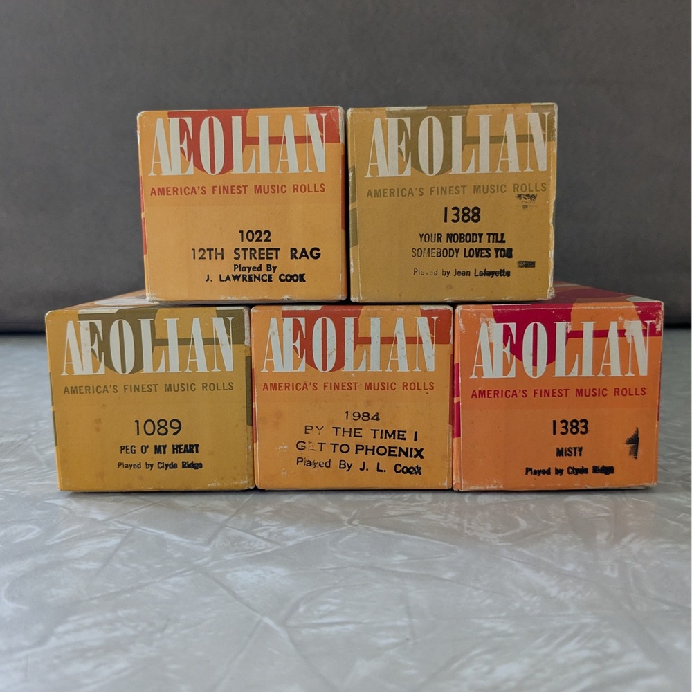 Lot‎ of 5 Aeolian Player Piano Rolls - Misty, Peg O My Heart, Etc